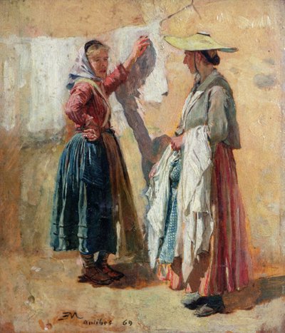 Washerwomen in Antibes by Jean Louis Ernest Meissonier
